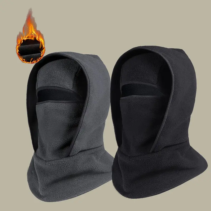 2pcs Outdoor Winter Warm One-Piece Neck Protector Cycling Face Mask - Sports Skiing Windproof and Cold Protection Headgear