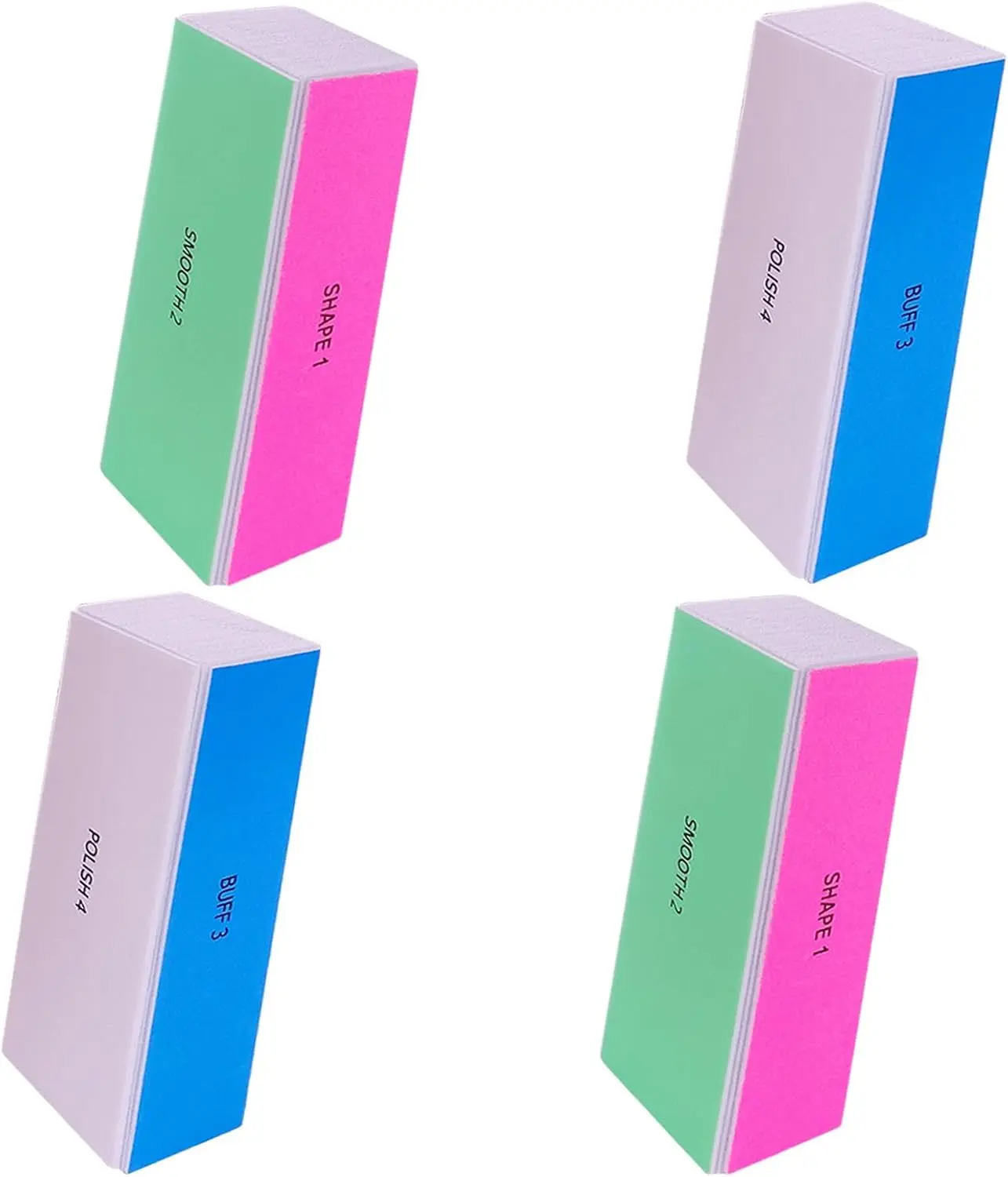 Mother Day Gift 4 Way Nail Buffer Block (4 Pcs), Nail Shine Buffers Blocks Files for Natural and Acrylic Nails Smoother Buffing Block Polisher Fingernail File Buffer 120/240/600/3000 Grit for Buffing Shinning