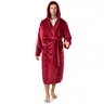 PAVILIA Men's Hooded Fleece Bathrobe - Plush Long Loungewear Robe with Pockets and Satin Trim