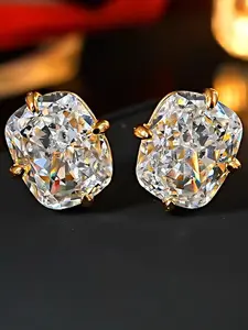 Elegant Geometric Square Stud Earrings - Statement Earrings Synthetic Crystal Stackable Earrings for Women & Girls Holiday Party Engagement, Perfect for Daily Wear Jewlry Accessories Anniversary Mother's Day Gift