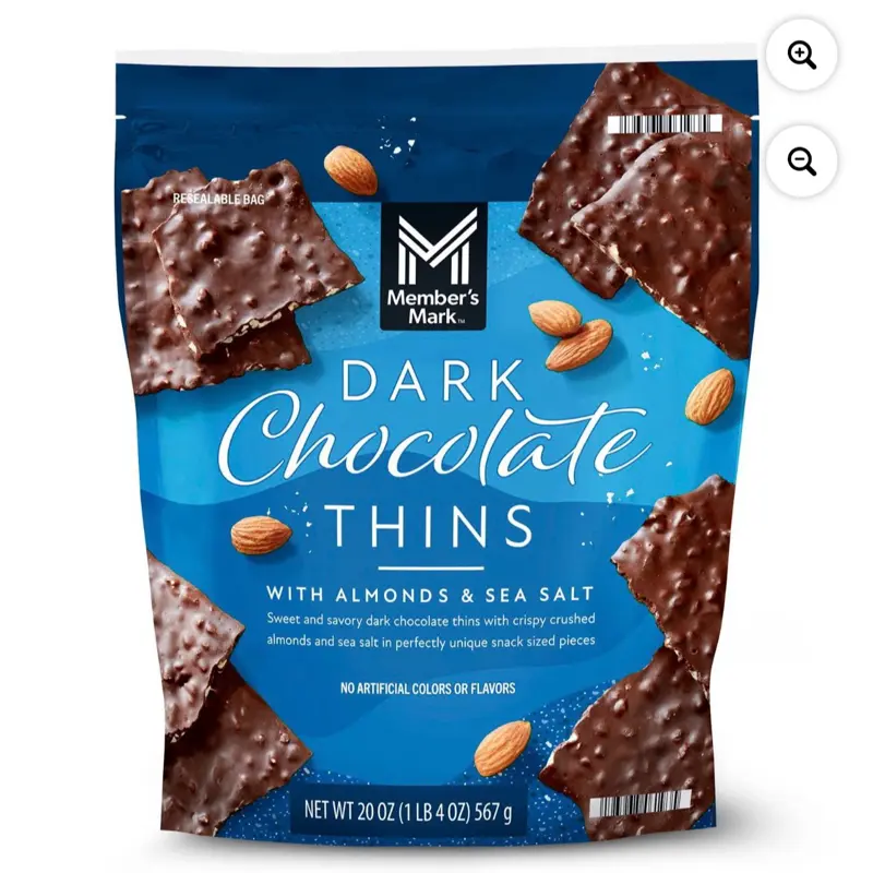 Dark Chocolate Thins With Almonds & Sea Salt, 20 oz