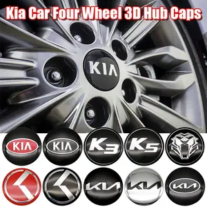 4pcs Kia Wheel Center Stickers for K2 K3 K5 K7 Ev6 Soul Sportage Seltos, Protective Decals for Car Rims, Custom Decoration for Automotive Style