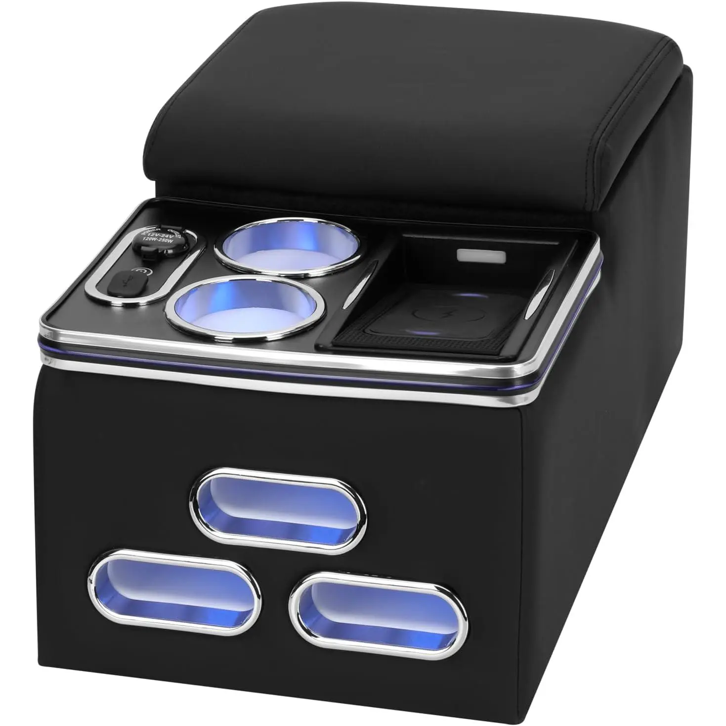 Universal Center Console Armrest Organizer with   Phone Holder Cup,  Bench Seat Center Console, Rear Bench Seat Armrest Van,  Minivan ,Center Console Armrest Organizer