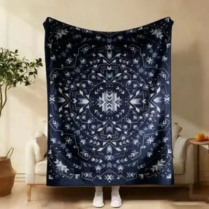 New Beginnings Blanket  Boho Southwestern Geometric Blanket Navy Aztec Flannel Throw Applies to Super soft  decorative sofa/sofa/bedroom Suitable as a gift sizes 60*80,30*40(baby ),40*50(kids),50*60
