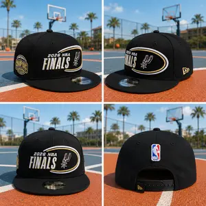 San Antonio Spurs 2026 NBA Finals Black Snapback Hat | Adjustable Flat Bill Basketball Cap | Embroidered Streetwear Gift for NBA Fans