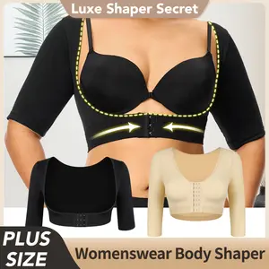 Women Chest Brace Push Up Bra Comperssion Sleeveles Arm Fornt Closure Shaperwear Post Surgery Sweaat Shirt Arm Faja Front Closure Shapewear Bra Plus Size