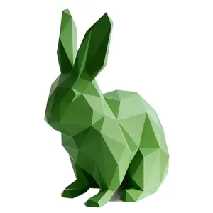 3D Printed Cute Easter Polygon Rabbit Desktop Decoration, Adorable Bunny Figurine for Home Decor, Perfect Gift for Easter Season