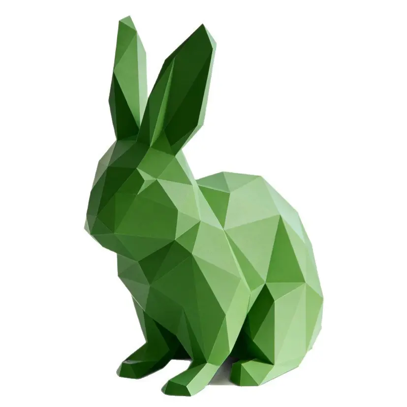 3D Printed Cute Easter Polygon Rabbit Desktop Decoration, Adorable Bunny Figurine for Home Decor, Perfect Gift for Easter Season