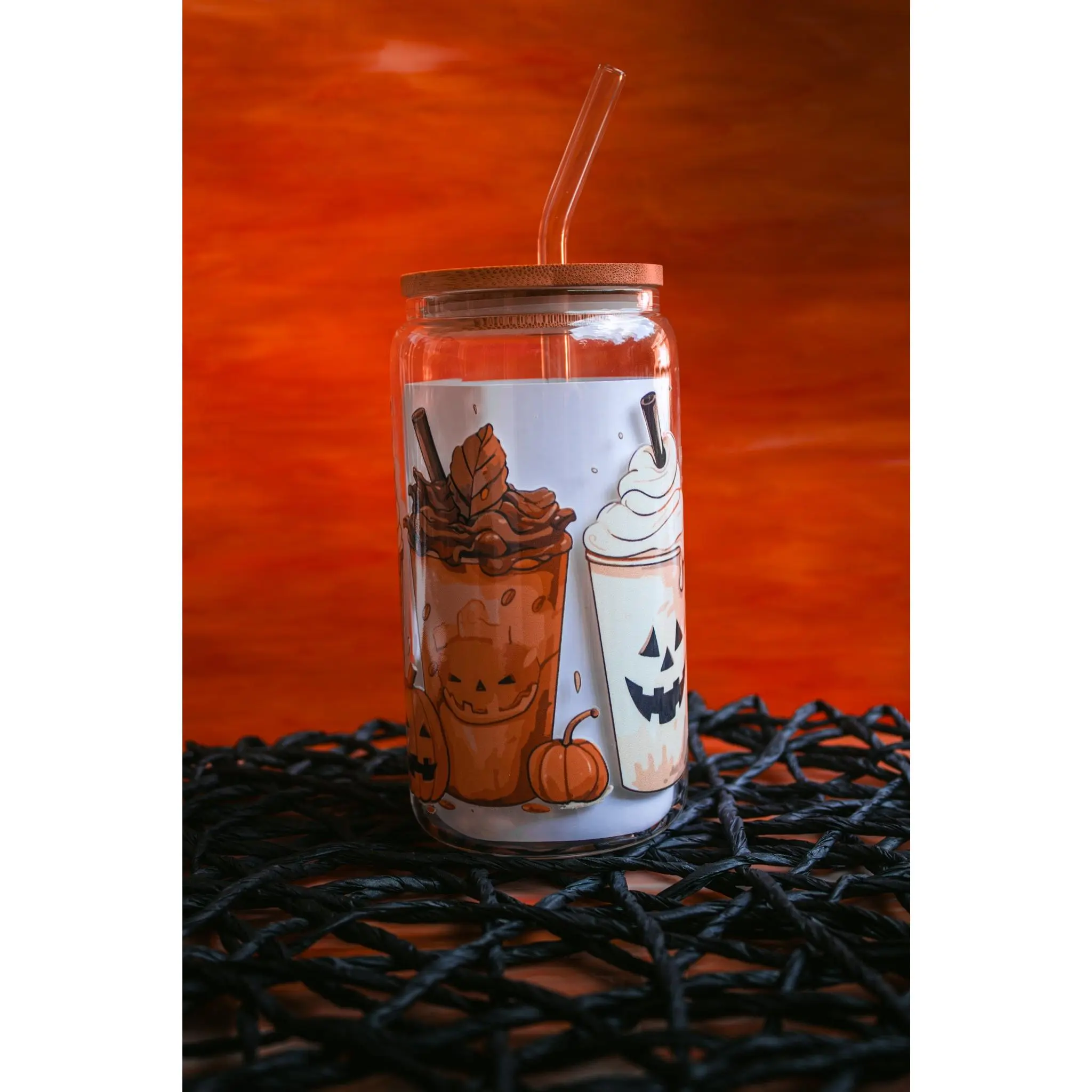 Halloween Iced Coffee Glass