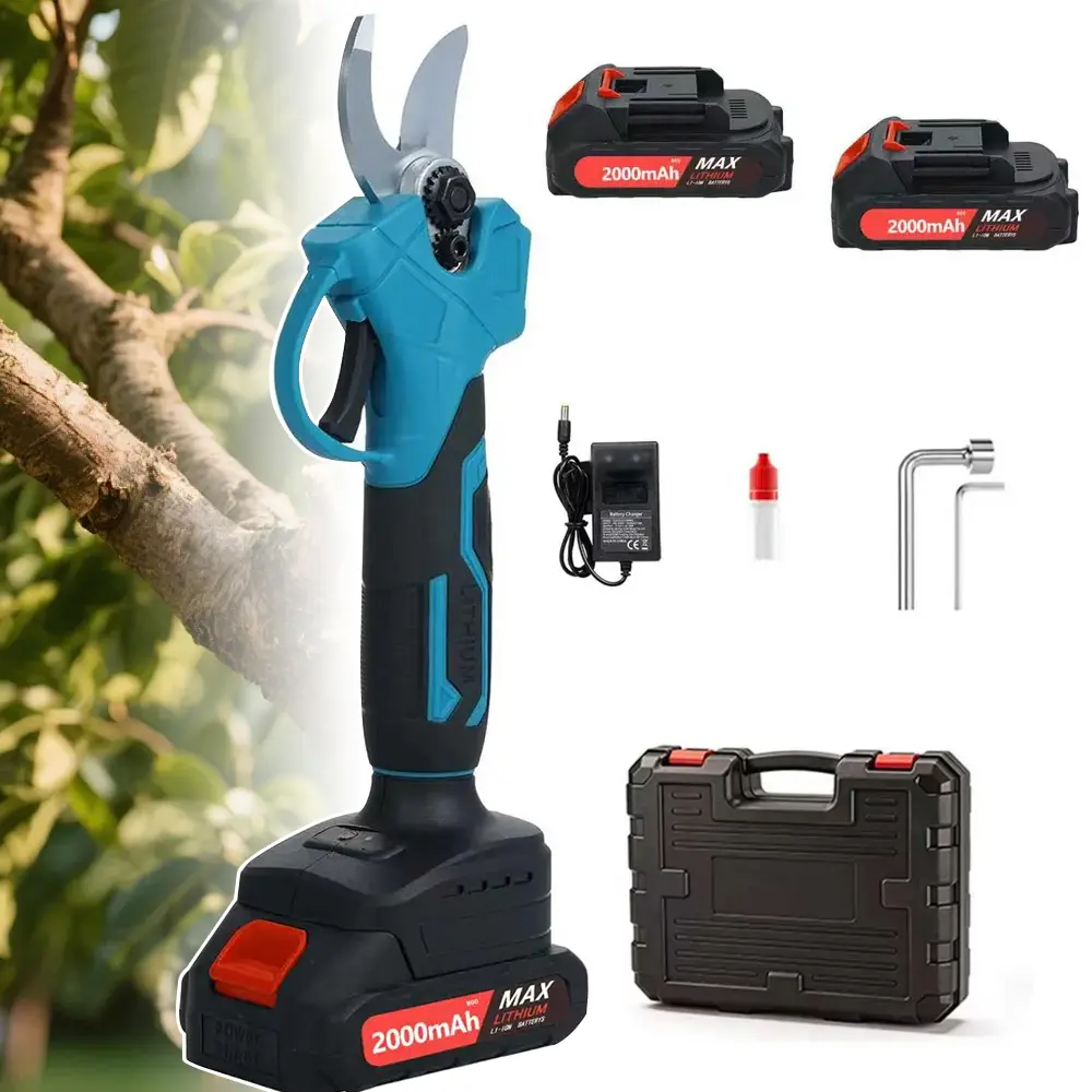 Cordless Electric Pruning Shears with Brushless Motor, Handheld Garden Trimmer with Safety Switch, Ergonomic Anti-Slip Power Pruner for Tree Trimming, Garden and Orchard