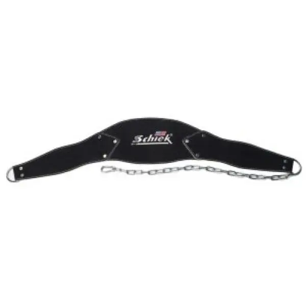Schiek Sports B5008 Unisex Power Dip Belt with Patented Taper, 7-Inch Padded Back Support and Heavy Gauge Steel Chain for Weight Training, Patent Taper, Wide Support, Schiek Patented Taper