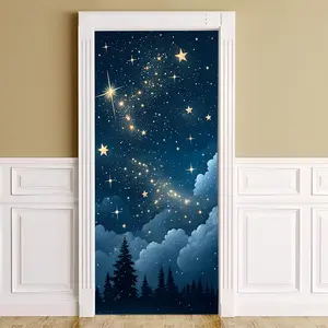 Elastic Room Door Decor Set, Simple Installation, Starry Sky Design, Perfect for Home Indoor Outdoor Christmas Party Decoration, Wall Hanging Backdrop