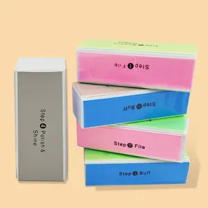 4-sided Polishing Blocks Nail File Set, 5pcs/set Professional Nail Files & Buffing Sponges for Salon Use, Essential Manicure Tools Nail Care Nail File Kit