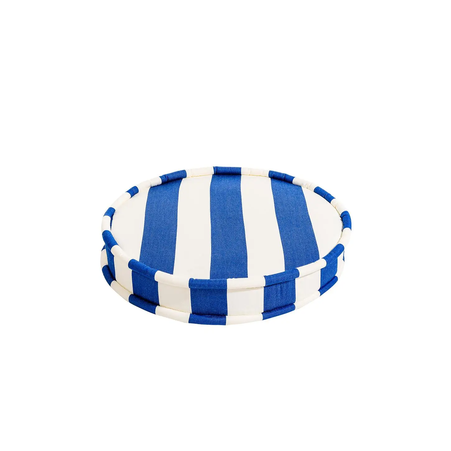 business & pleasure co. Circular Pillow in Crew Mediterranean Blue Stripe