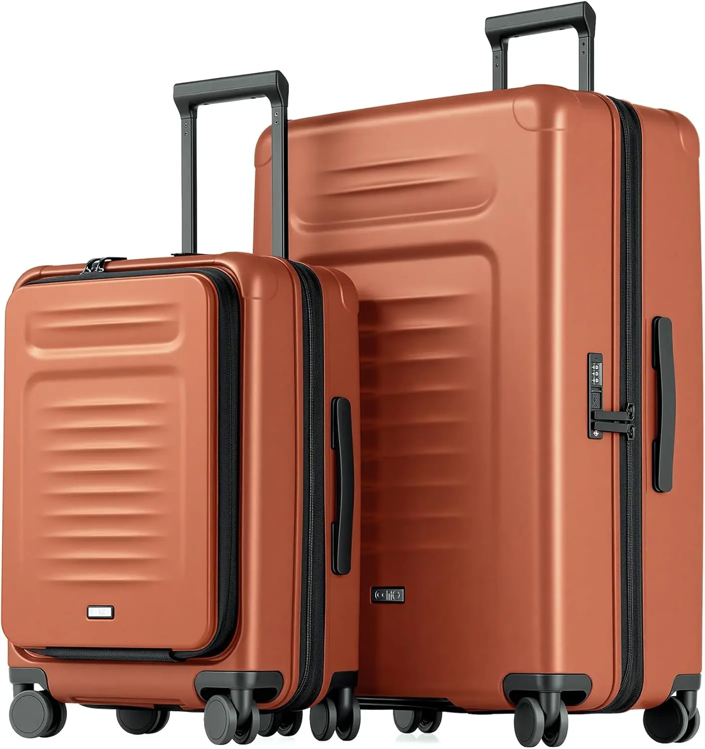 Coolife 2-Piece Polycarbonate PC Luggage Set with Handle Luggage - 20" Carry-On, 29" Expandable Checked Suitcase, German Virgin Hardshell, 360° Dual Spinner Wheels, TSA Lock, Laptop Compartment, Business Modern Travel Set