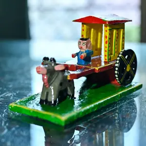 Elegant Wooden Trolley Tray with Wheels | Hand-Painted Serving Platter for Snacks & Tea | Perfect Gift for Weddings & Housewarmings