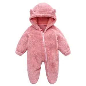 Newborn Baby Boy Girl Snowsuit Hooded Jumpsuit Outfits Warm Hoodie Romper Fall Winter Warm Clothes