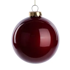 150MM Glass Look Ornament Burgundy