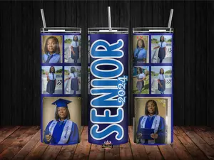 Customized Senior Picture 20oz Tumbler Cup Reusable Stainless Water Bottles Drinkware Mug Bottled Portable Bottle Flasks Steel