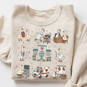 Silly Goose Cardiology Sweatshirt, Funny Heart Doctor Gift, EKG Nurse Cardiac ICU Sweater, Cardiologist Gift Idea