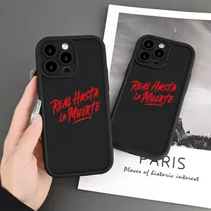 “Real Hasta La Muerte” Spanish Slogan-Themed Phone Case, High Quality Protective Phone Case, Suitable for iPhone 17/16/15/14/13/12/11 Pro, Plus, Pro Max, Mini, X, XS,XSMAX, XR and Other Series, Shockproof, Lightweight, TPU Material.