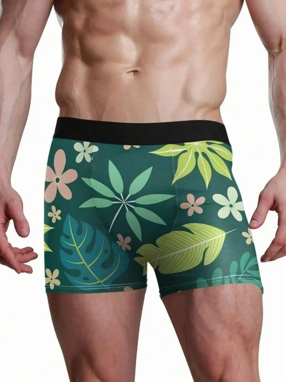 Underwear for men - Men's Exotic Floral Boxer Briefs, Soft Stretch Tropical Print Trunks, Breathable Comfortable Vacation Underwear underwear boxers cotton underwear boxers for men