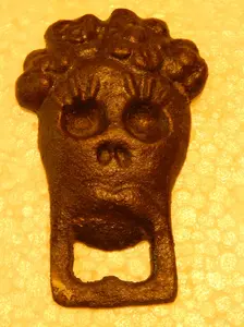 Cast Iron Bottle Opener - Day of the Dead Skull with Flowers Heavy Duty Kitchen Utensil 2x4 Inches Unique Conversation Piece for Bar or Party