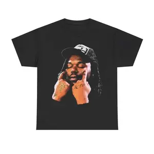 Lucki Inspired Hard Y2k 90s Hip-Hop Vibes Heavy Cotton Graphic T-Shirt Tshirt Shirt HipHop Rap Tee Casual Menswear Retro Top Vintage