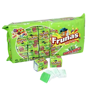 Frunas Fruit Chews Green Apple 48 ct. - Sweet Soft and Chewy Taffy with Green Apple Flavor - 48 Count Pack Candy Snack Bite Bonbon
