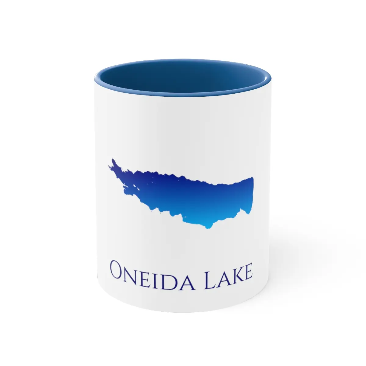 Oneida Lake Accent Coffee Mug, 11oz-Blue Gradient Ceramic Cup