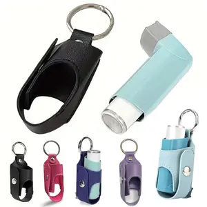 Asthma Inhaler Storage Box with Keychain, Portable Adult Travel Work Inhaler Bag, Car Keychain Holder, Quick Access Nebulizer Case