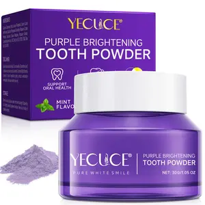 Yecuce Mint Tooth Powder 30g, Coconut Oil & Menthol, Effective Stain Removal, Whitening, Teeth Brightener, Fresh Breath, Teeth Cleaning Oral Care Product