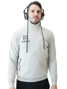 EMF Shielding Hoodie - Gray Long Sleeve Fitted, Activewear, Hoodie Casual Cotton