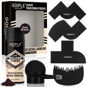 Natural Hair Building Fibers Set for Men and Women Hair Thickening Powder Adds Volume Root Cover Up Root Touch Up (Dark Brown)