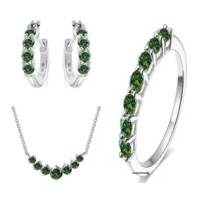 4.5 Carat Moissanite Sterling Silver Jewelry Set – Elegant Gemstone Suit