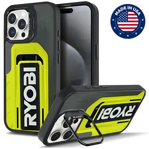 Ryobi PCL265 18V ONE Aesthetic Design Pattern Casing For iphone 16 15 14 13 12 Plus Pro Max Flaunt Mobile Phone Case Hard TPU Tough Metal Lens frame Film With Bracket Drop Protection Shockproof Protector Vintage Fashion Trend Anti-scratch Smartphone Cover