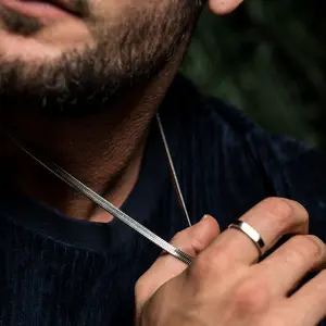 Herringbone Chain - White Gold (5mm)