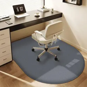 Simple Curved Design Office Chair Mat, 1 Count Household Floor Mat, Soft Soundproof Fluffy Rug, Decorative Carpet for Home Office, Home Decor, Home Decor Rugs