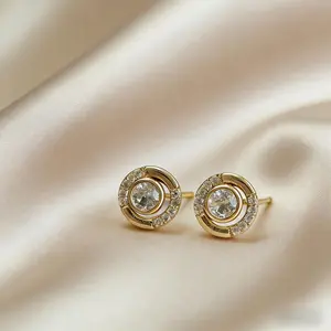 Women's Elegant Lightweight Circle Stud Earrings - Dainty, Skin-Friendly, Stackable Everyday Costume Jewelry, Earring for Women, Gift for Her