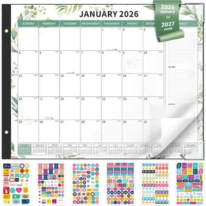 Ospelelf Desk Calendar 2026-2027 Large 22"x17" Monthly Family Planner Pad with Protective Cover 18 Months January 2026 - June 2027 Floral Green