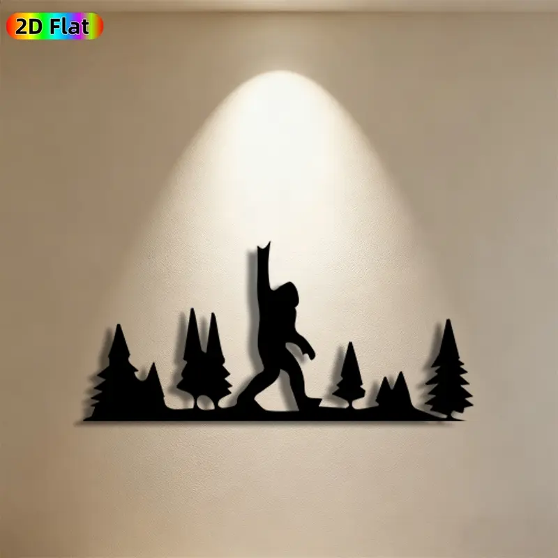 1pc Bigfoot Metal Wall Art, Mysterious Bigfoot Statue Mural, Ideal Gift for Halloween, New Year, Cryptid Enthusiasts, Weather-Resistant Metal Wall Decor Wall Sculptures, Perfect for Outdoor Wall & Garden Fence, Adventure Decor Enthusiasts