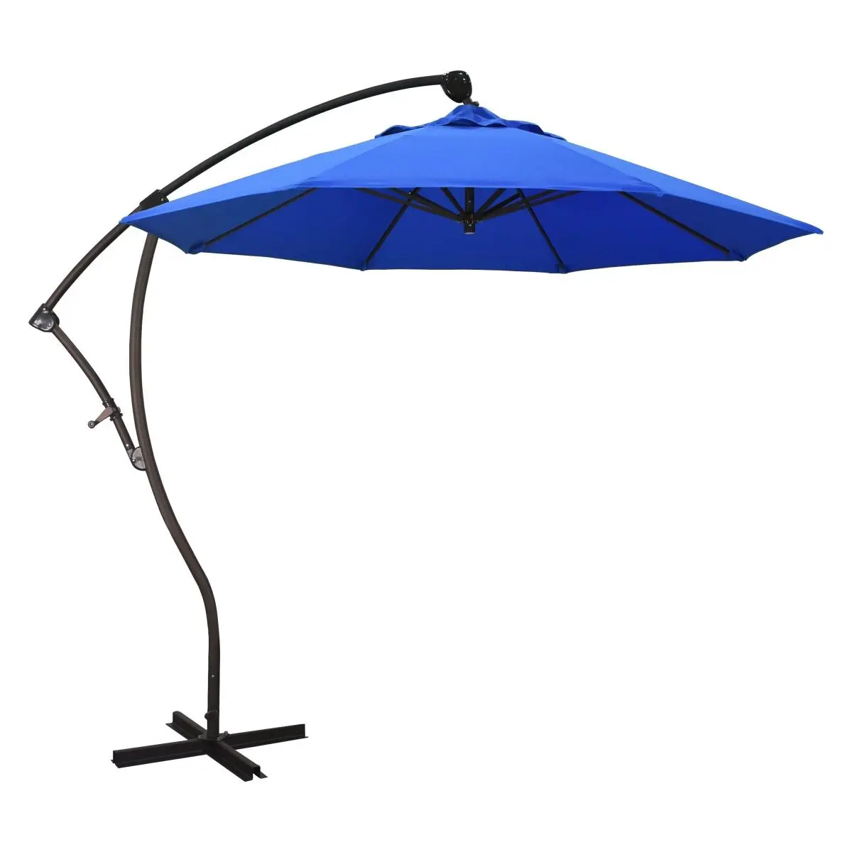 California Umbrella CAUBA908117-F03 Bayside Series 9 ft. Crank Lift Aluminium Cantilever Umbrella, Royal Blue Olefin