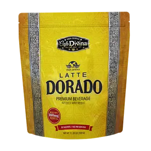 Vida Divina Latte Dorado Premium Reishi Beverage Infused with Reishi & Turmeric 160mg per Serving 20 Sachets coffee drink Beverage natural tradicional