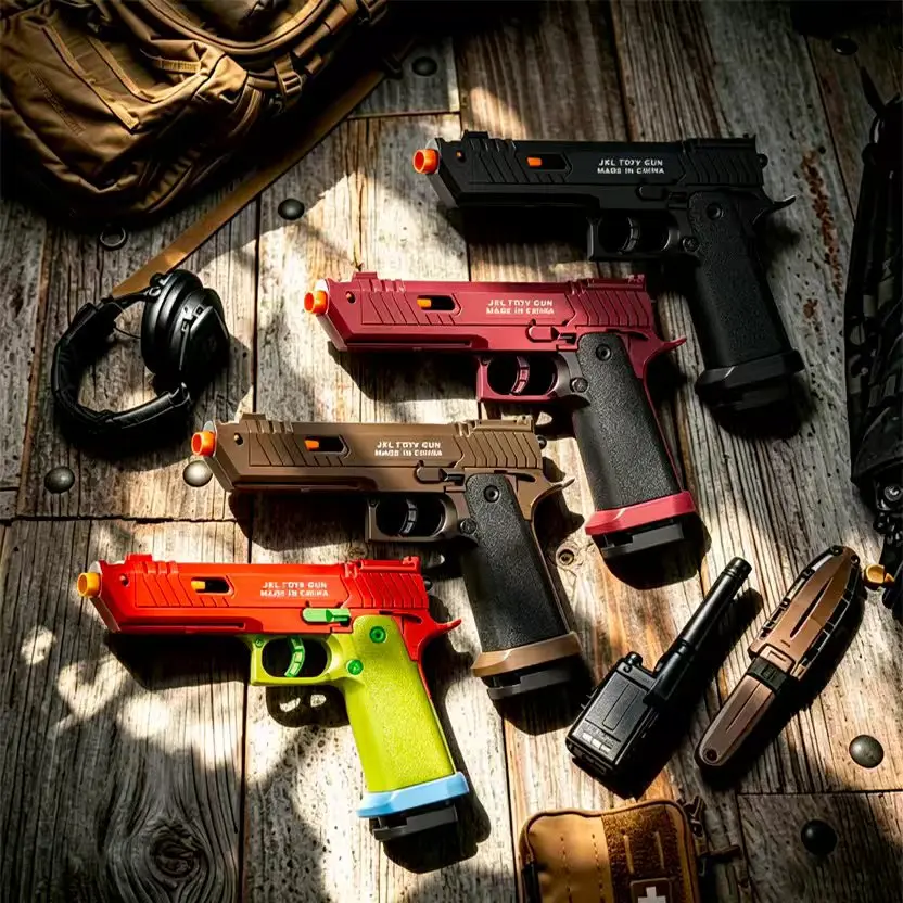 Model toy gun, made entirely of ABS plastic, with a non-removable orange muzzle; role-playing prop, model toy, holiday gift