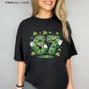 Daily Cotton Lucky 6 7 St Patrick’s Day Tee – Funny Irish Meme Casual Shirt