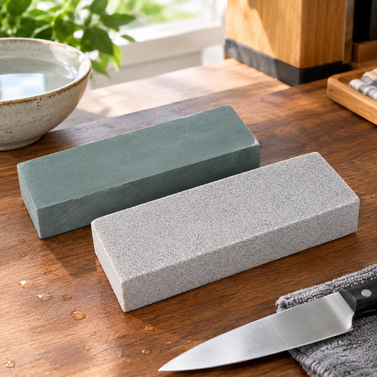 Mini Dual‑Sided Whetstone,3.15×0.79×0.39in Portable Water Knife Sharpener Stone for Kitchen & Woodworking Knives,Random color