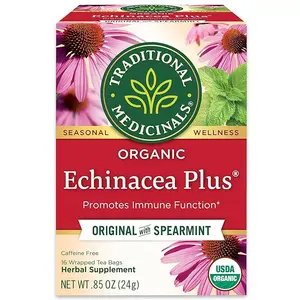 Traditional Medicinals Organic, Echinacea Plus - Promotes Immune Support - Kosher, Non-GMO, Caffeine-Free, Compostable - 16 Tea Bags