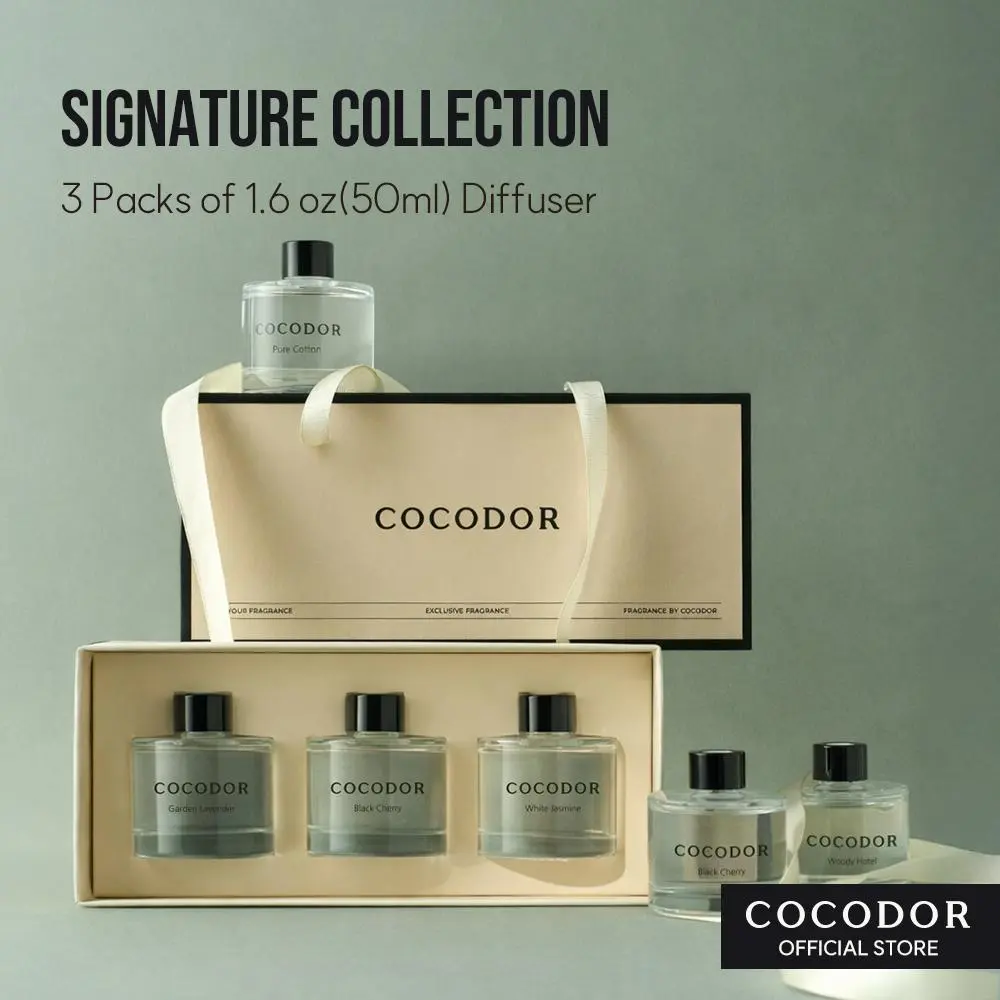 COCODOR Signature Collection Reed Diffuser Set of 3 /1.6oz Each Pack/Home Fragrance Diffuser, Oil Scent Diffuser for Bathroom Shelf Décor