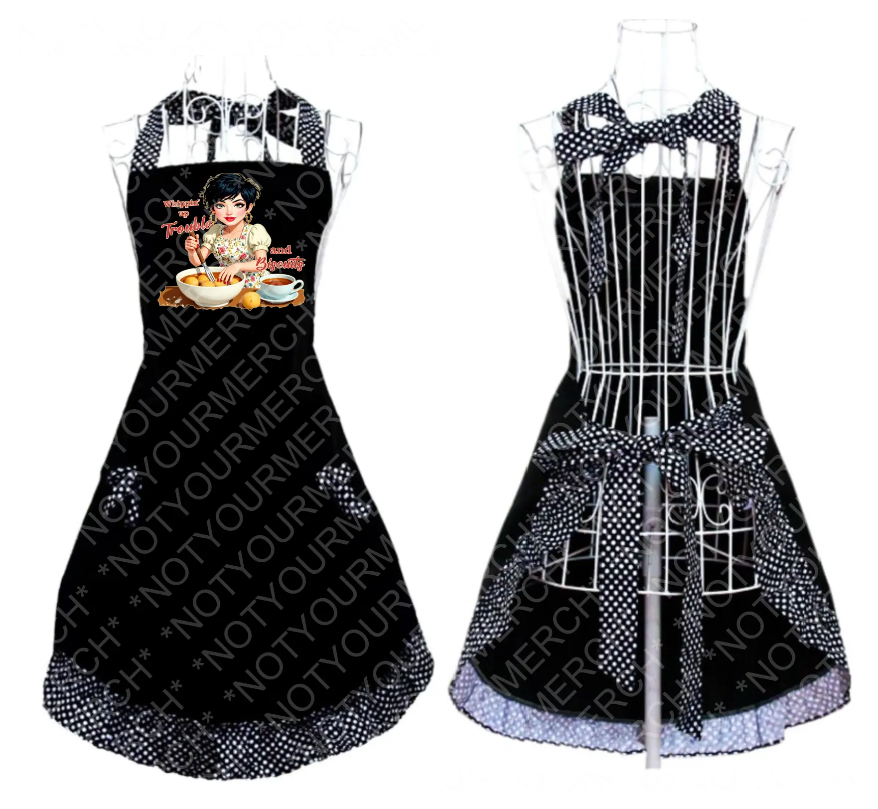 Christina Talks Tea x Not Your Merch Apron Collection – “Seasoned Sass,” “Whippin’ Up Trouble,” & “FAFO Tears” – Funny Retro Kitchen Aprons