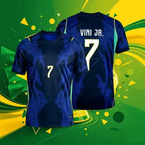 2026 Brazil National Home And Away 10#Neymar and VINI 11#Raphinha Short And Long Sleeve Soccer Jersey Fans Versio Breathable
